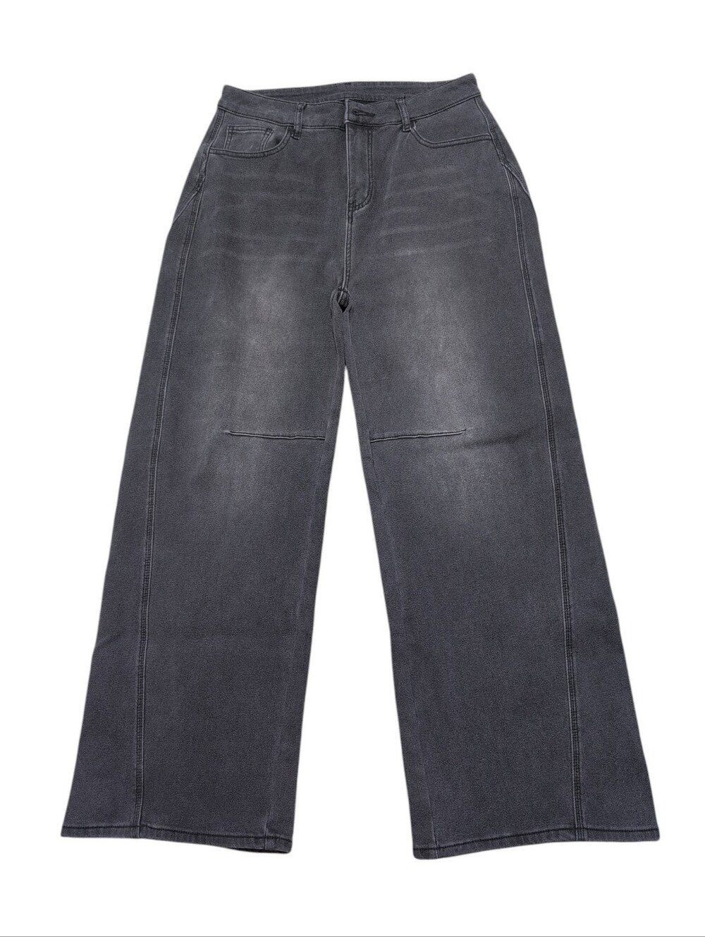 Fleece Lined Jeans Women Baggy Wide Leg Denim Pants Winter Warm Loose Fit Y2K - Picture 2 of 10